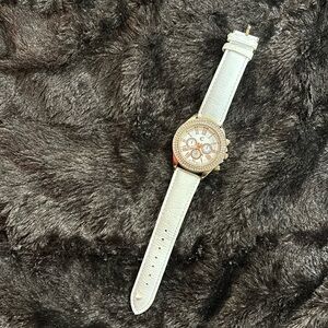 Women’s Charming Charlie Pink & White Leather Watch